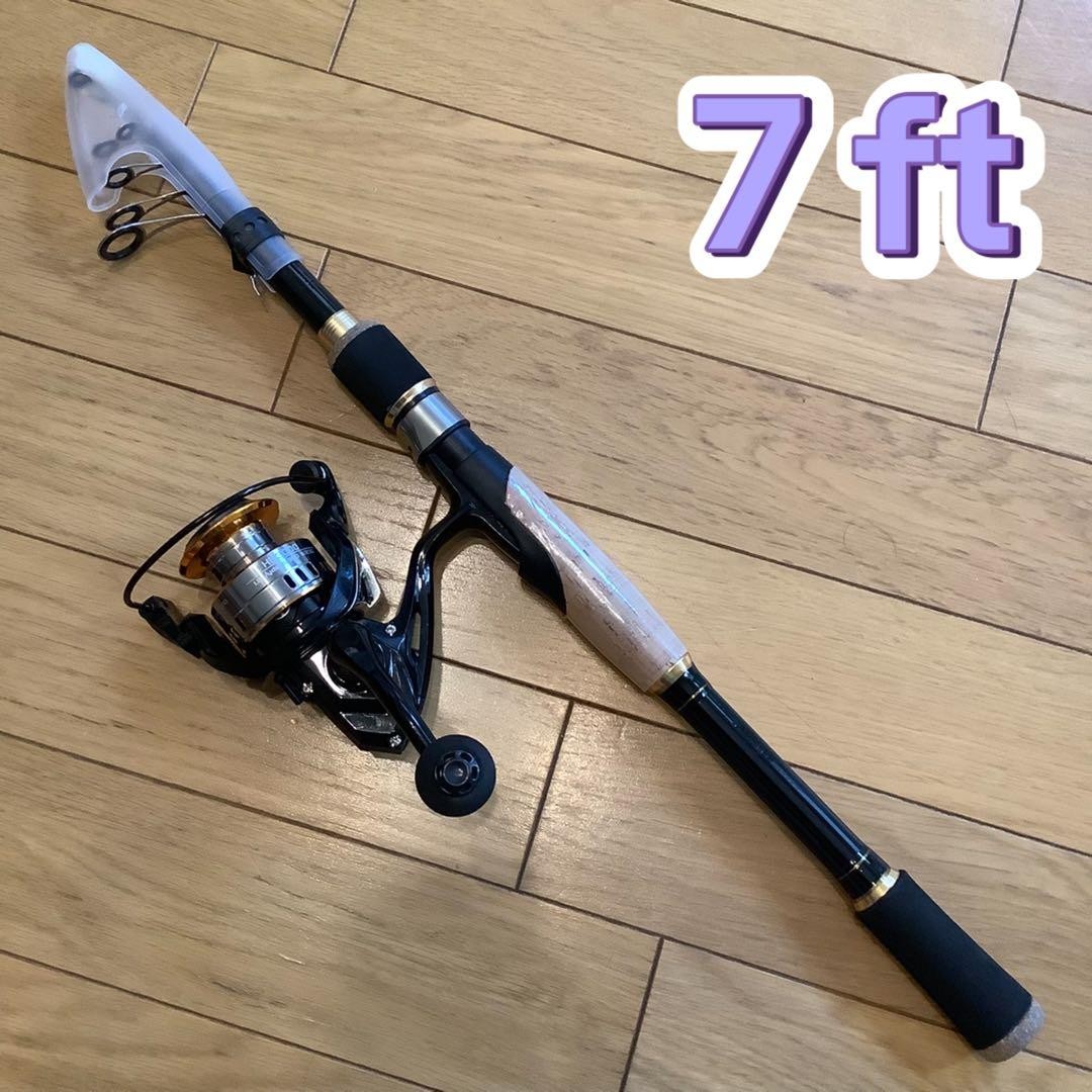 Shore Gigi 2.1m Compact Spinning Rod & Reel Set #3000 for Seabass, Used
