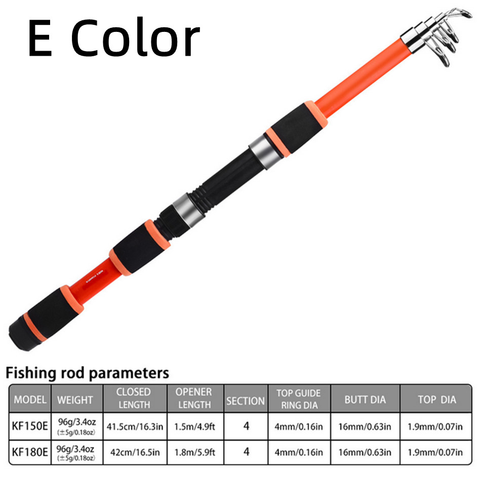 1.5m/1.8m Spinning Nylon Casting Fishing Rod Telescopic Fishing Pole Freshwater