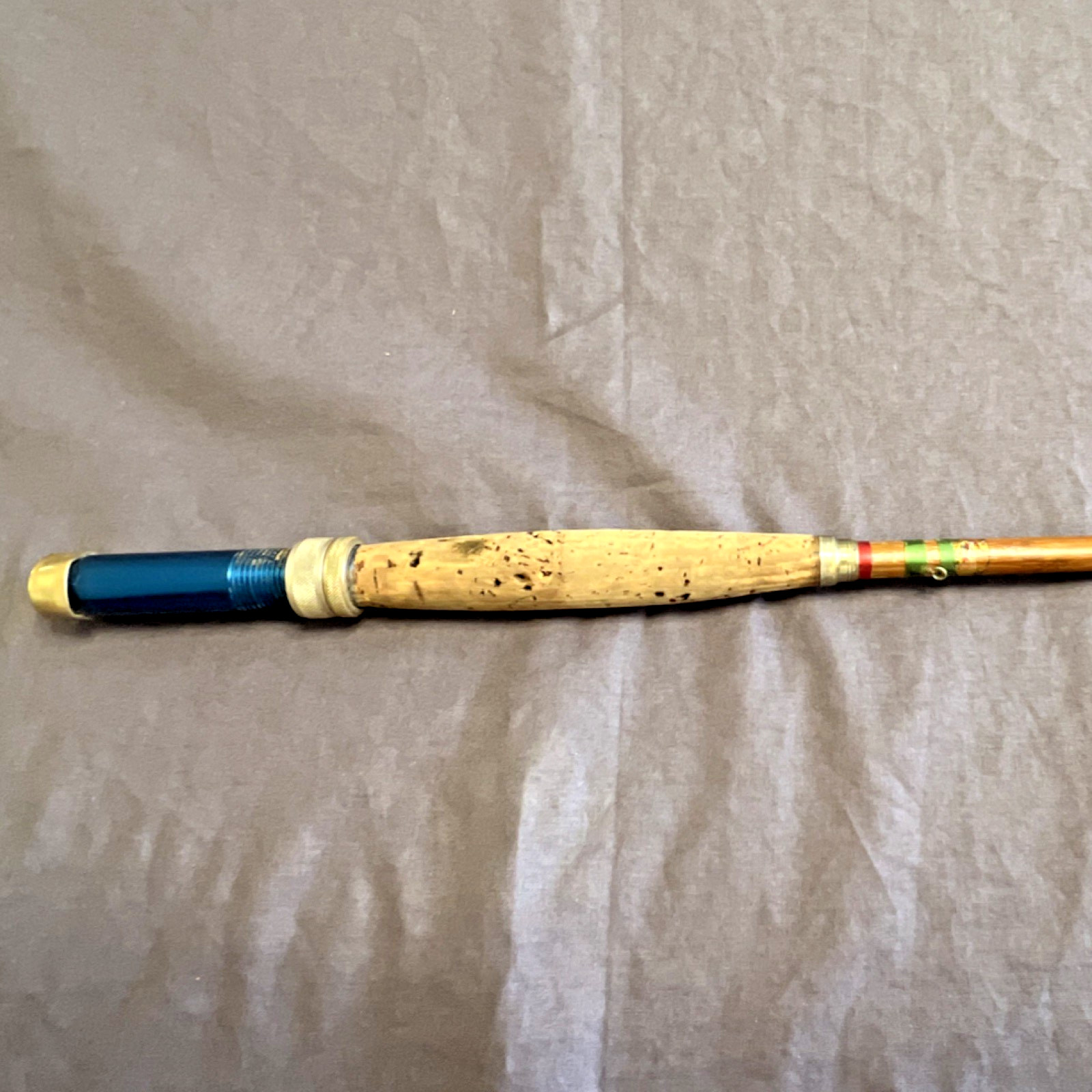Montague Rapidan Bamboo 9ft 3pc Spinning Rod Cork Handle Moderate Med Vintage