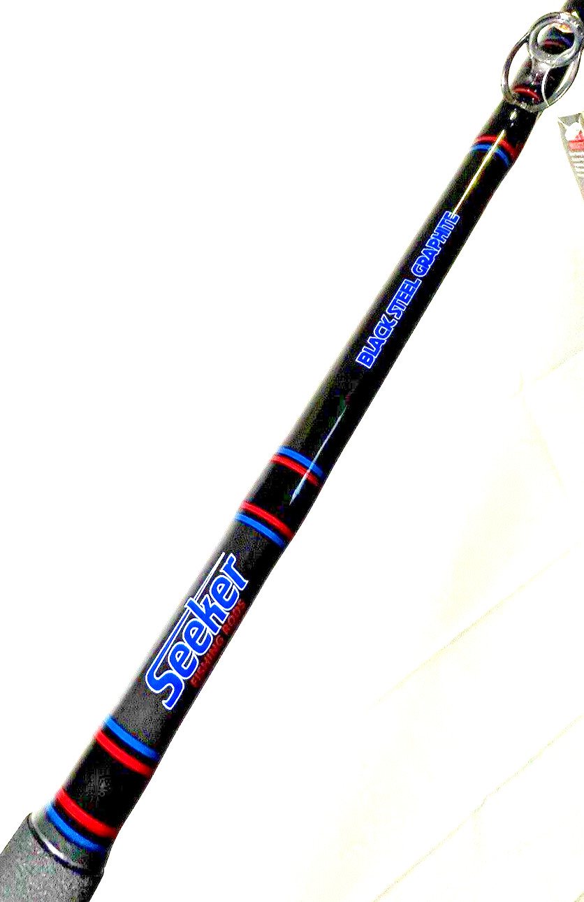 Seeker G 6465XH 6 1/2” Black Steel Graphite 40-80Lb Jig And Bait Fishing Rod USA