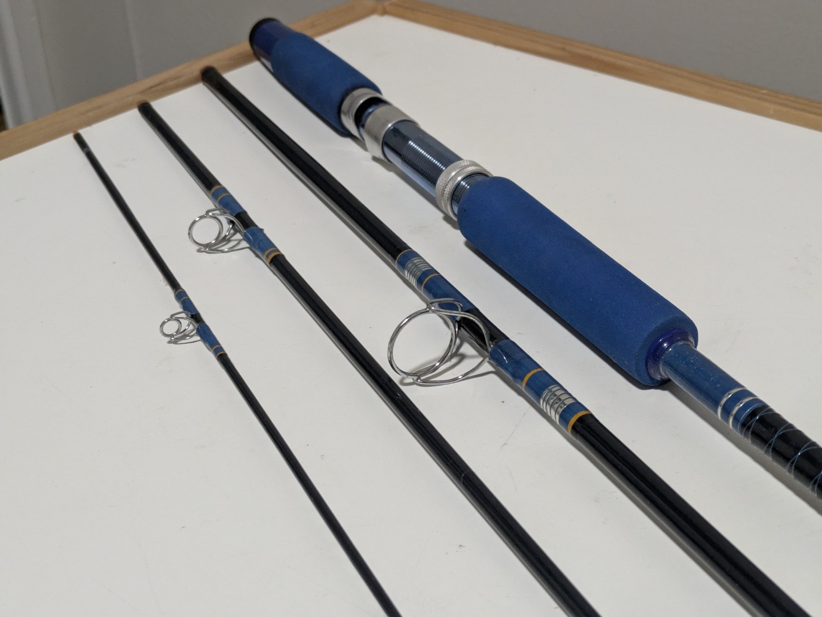 Olympic 4570-X F.W. Spin Fly Rod 7′ 4-Piece Fishing Pole Blue