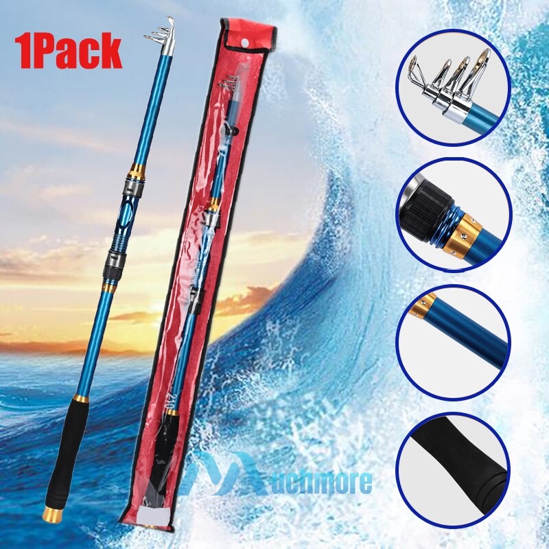 LOT Carbon Fiber Telescopic Spinning Fishing Rod Travel Sea Casting Pole Tackle
