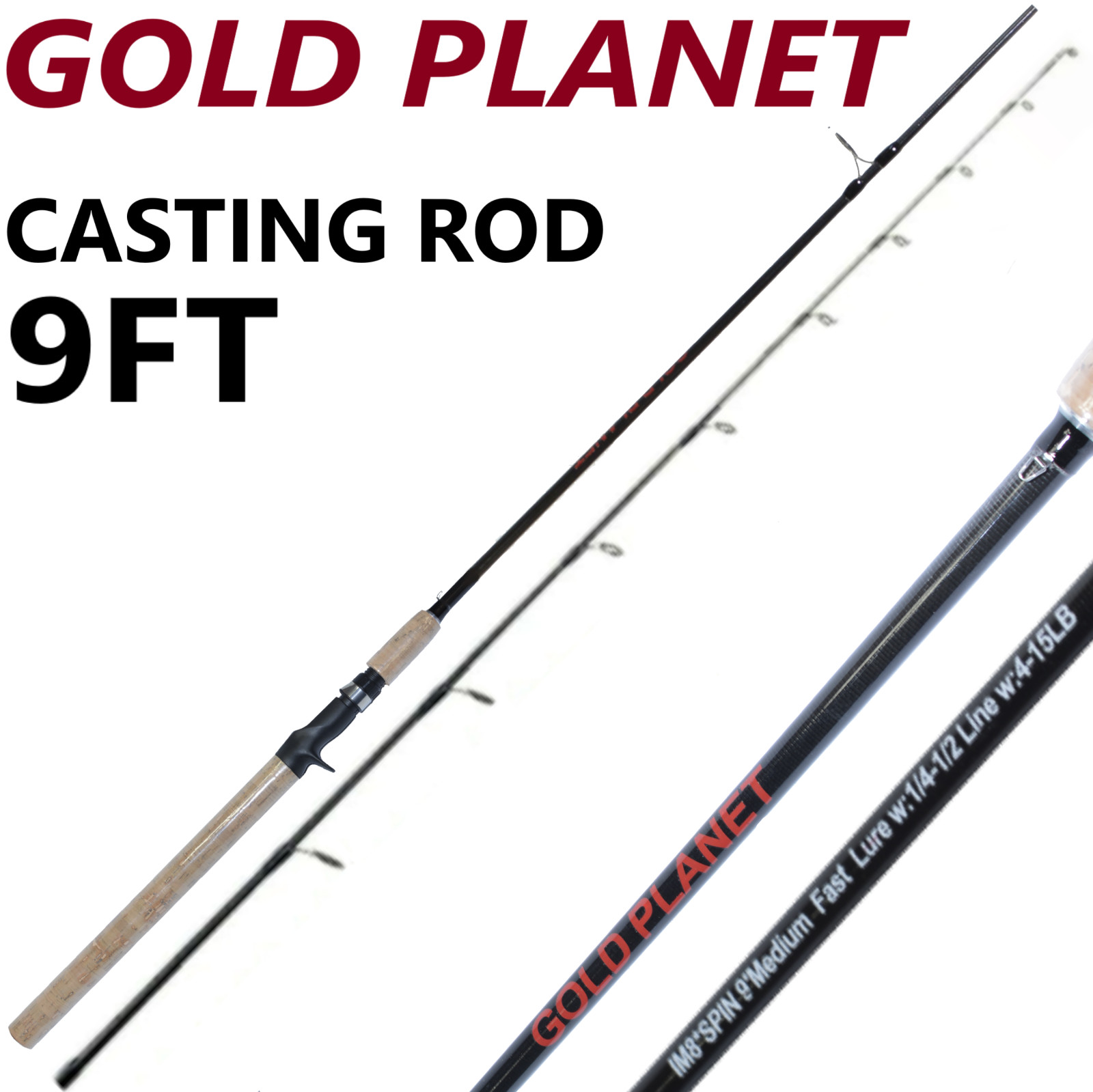 Fishing Rod Spinning Casting Carbon Fiber Portable Medium Fast Pole Lightweight