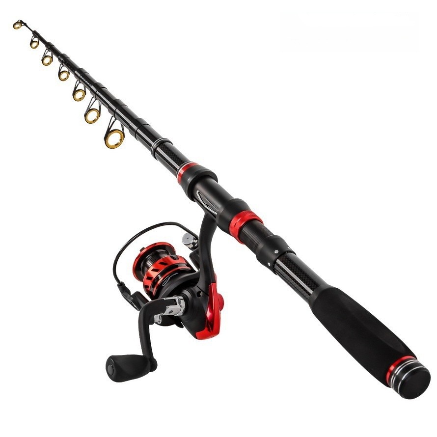 Telescopic Rock Fishing Rod 1.8m-3.0m Carbon Rod Travel Spinning Saltwater Pole