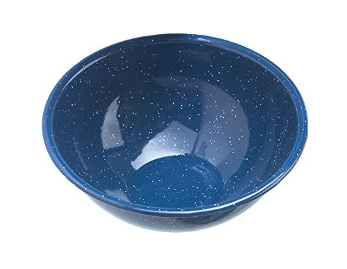 GSI Outdoor Products Enamelware 6 in Mixing Bowl Blue Speckled Steel