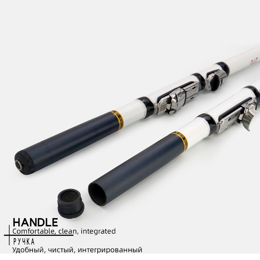 3M/9.84ft Carbon Fiber Telescopic Fishing Rod Ceramic Guide Ring Spinning Pole
