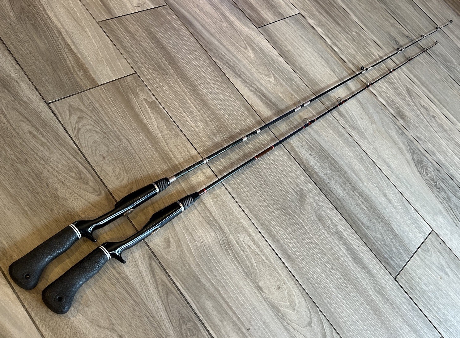 Lot of 2 Vtg Casting Fishing Rods Bass Pro Shops & Custom w/ Lews Fuji Speed Fit