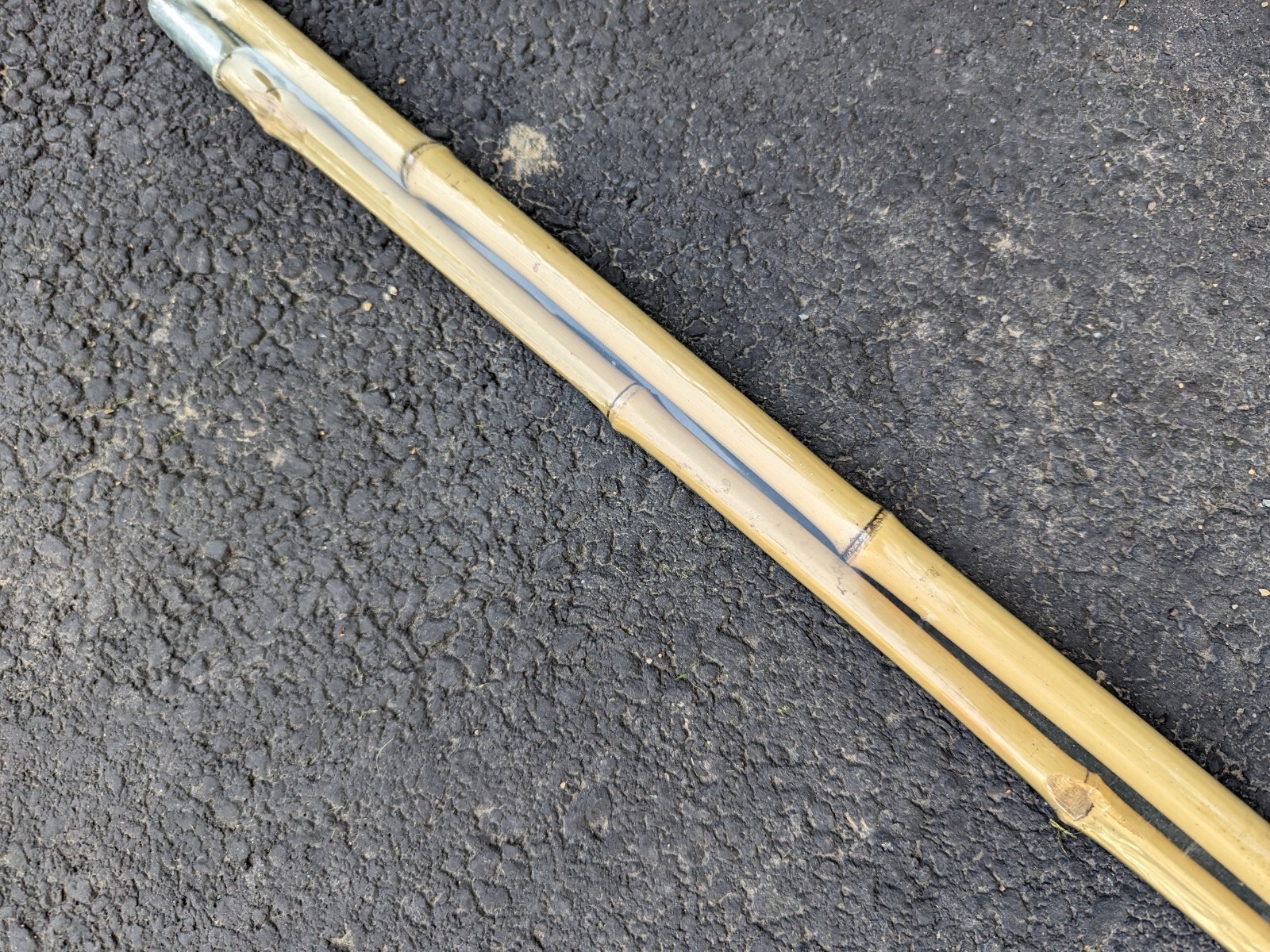 8′ 6″ Jointed Bamboo Pole 2 Piece Hook Weight & Bobber Natural Color New