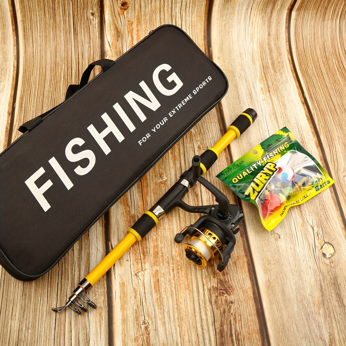 Fishing Kit: Glass Steel Rod, Right-Handed Reel for All Locations