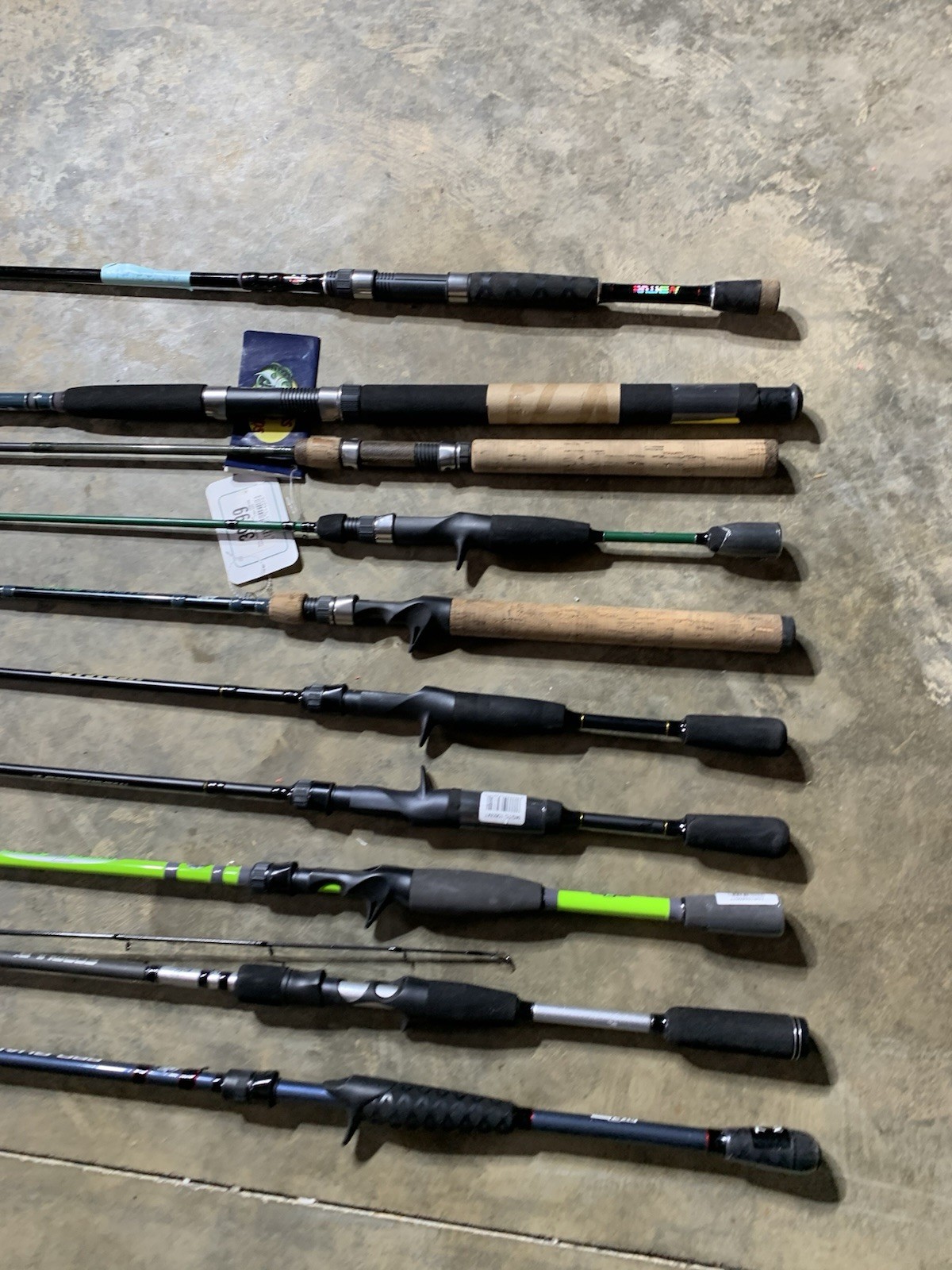 LOT OF 10 BASS PRO SHOPS FISHING RODS (BROKEN)