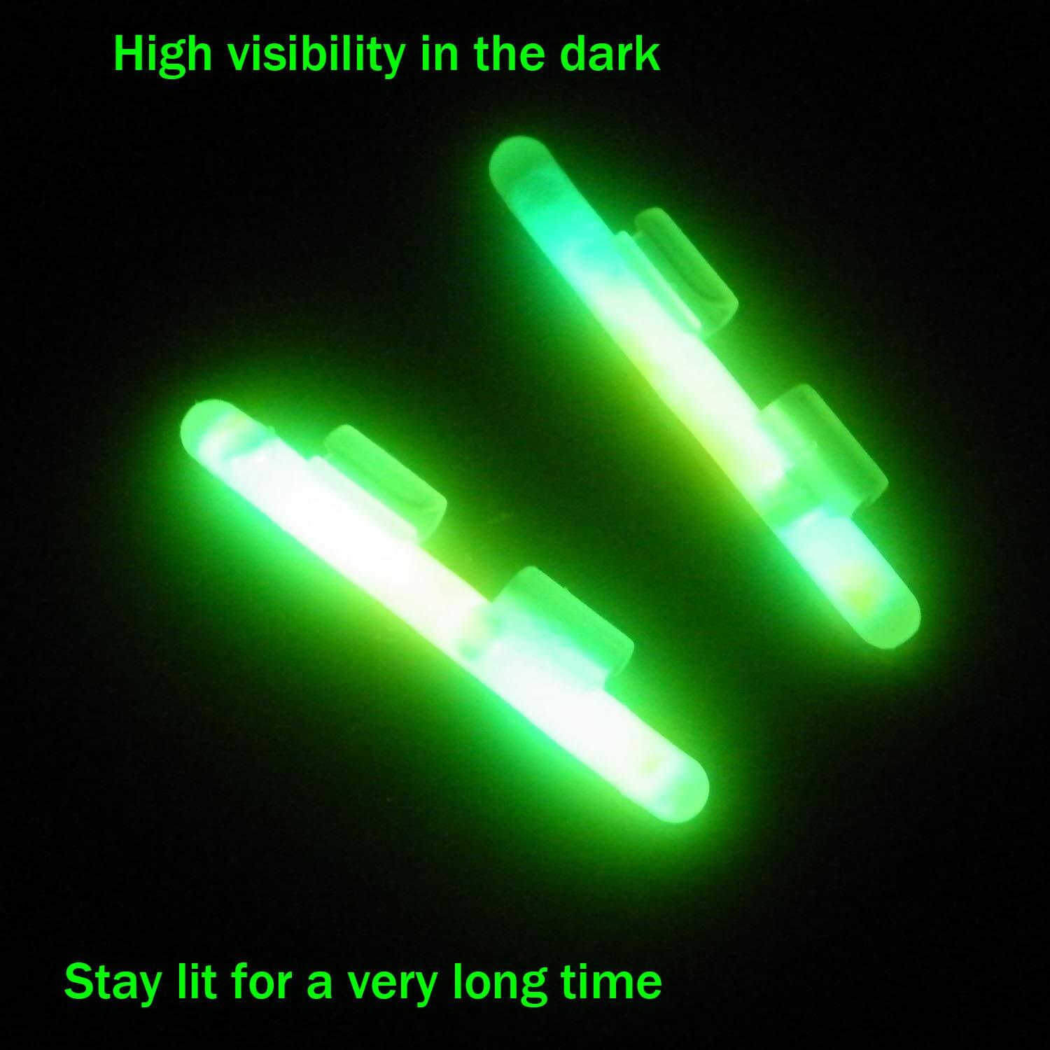 Clip On Fishing Glow Sticks For Pole 20 Pcs10 Packs M L XL Green Fluorescent …