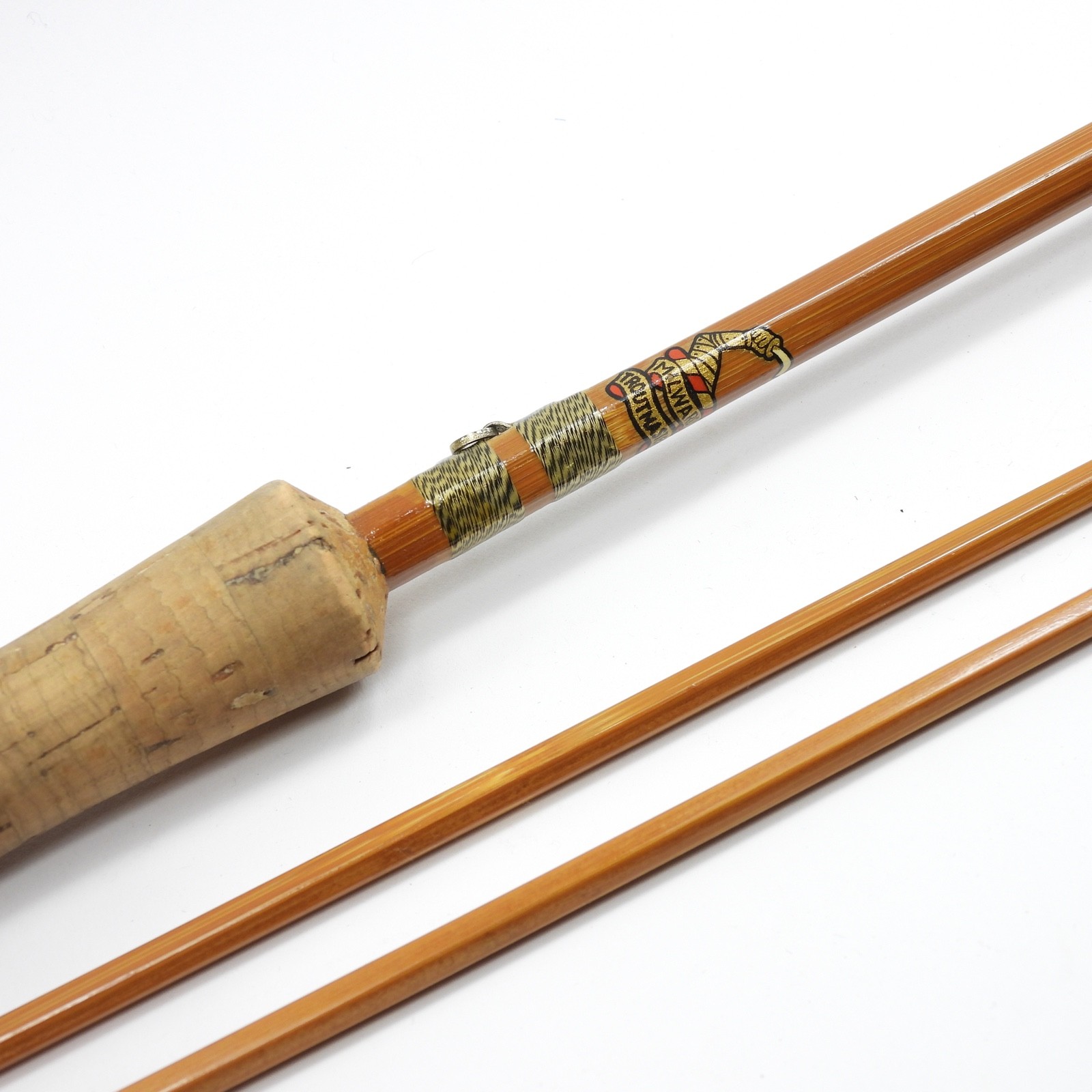 Milwards “Troutmaster” Bamboo Fly Rod. 8’ 10”. 6-7wt. W/ Tube & Sock. England.