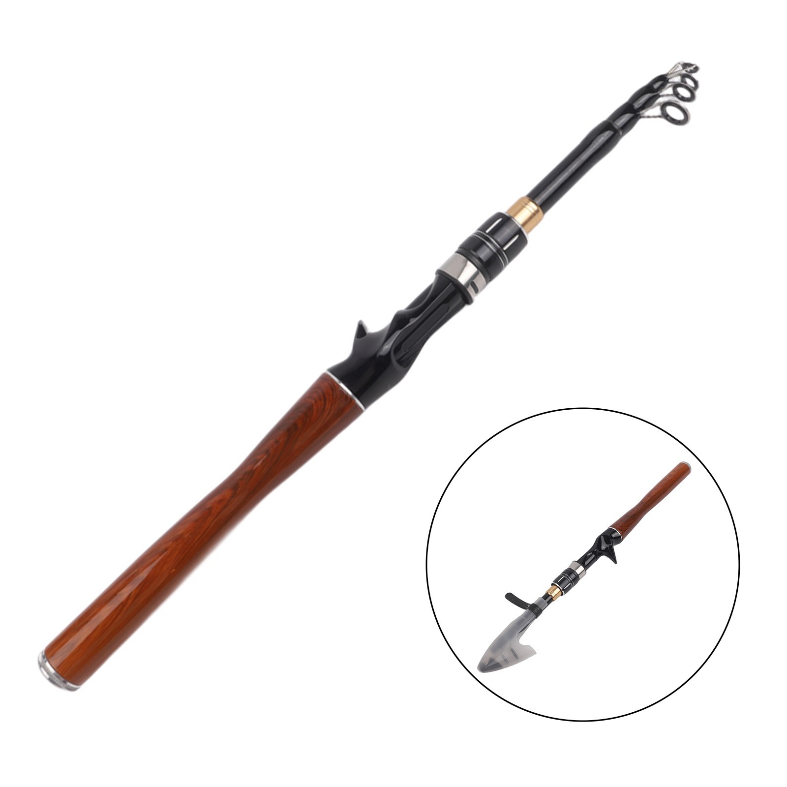 Sougayilang ML Telescopic Fishing Rod Carbon Fiber Spin Cast Foldable 1 8M for 2