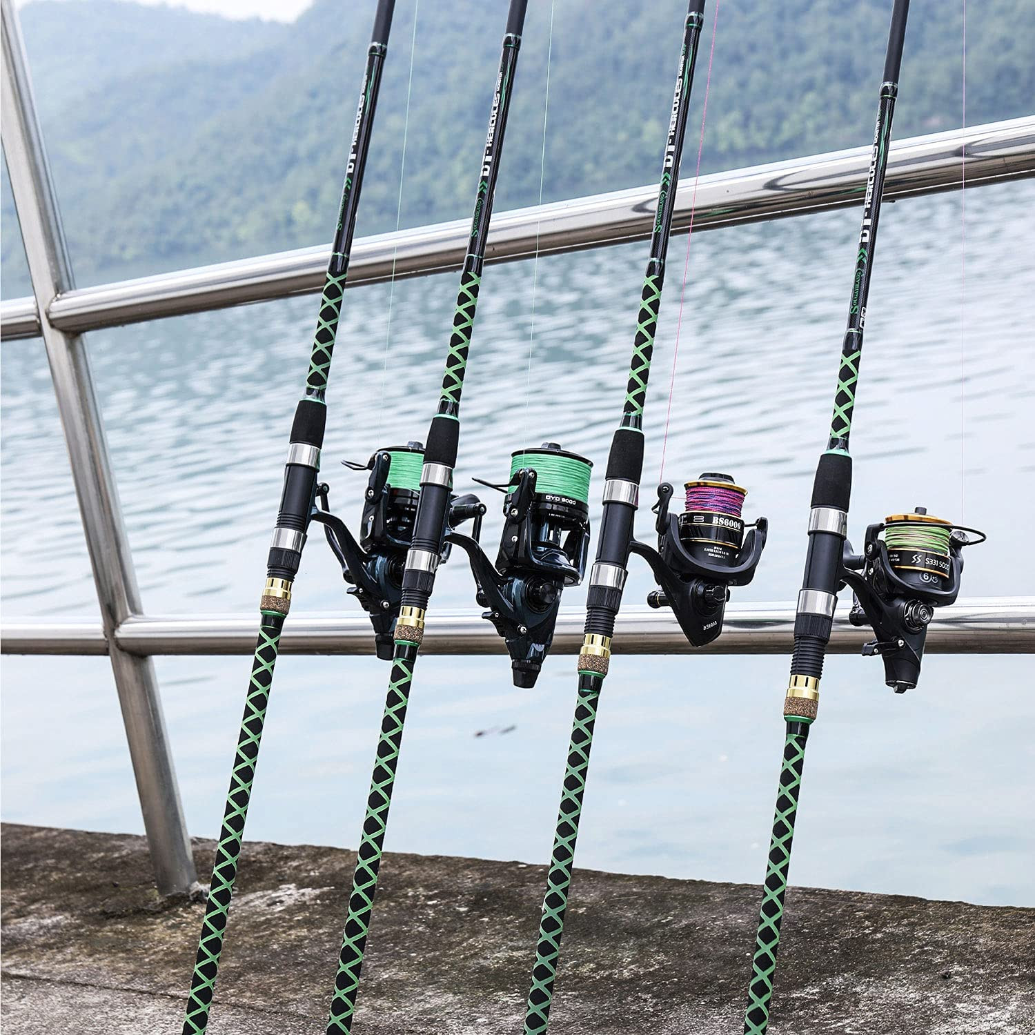 Saltwater Surf Spinning Fishing Rod Carbon Travel Beach 2-Pieces 9’/10’/11’/12′