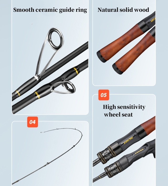 Lure Trout Fishing Rod Carbon Fiber Spinning/casting Rods Carp Poles 2 Sections