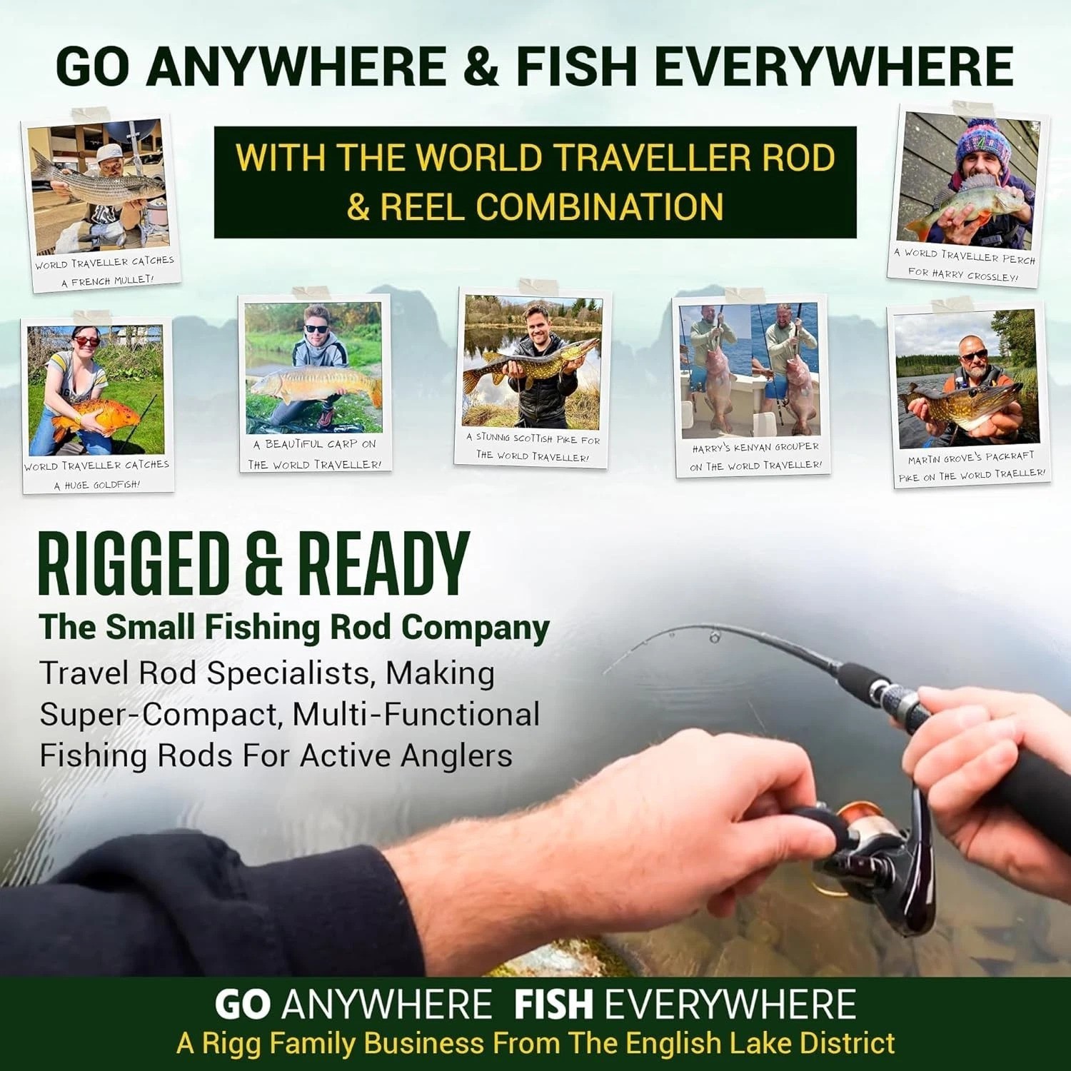 Rigged and Ready Smuggler Series Travel Fishing Rods. Super Compact, 1 Spinni…