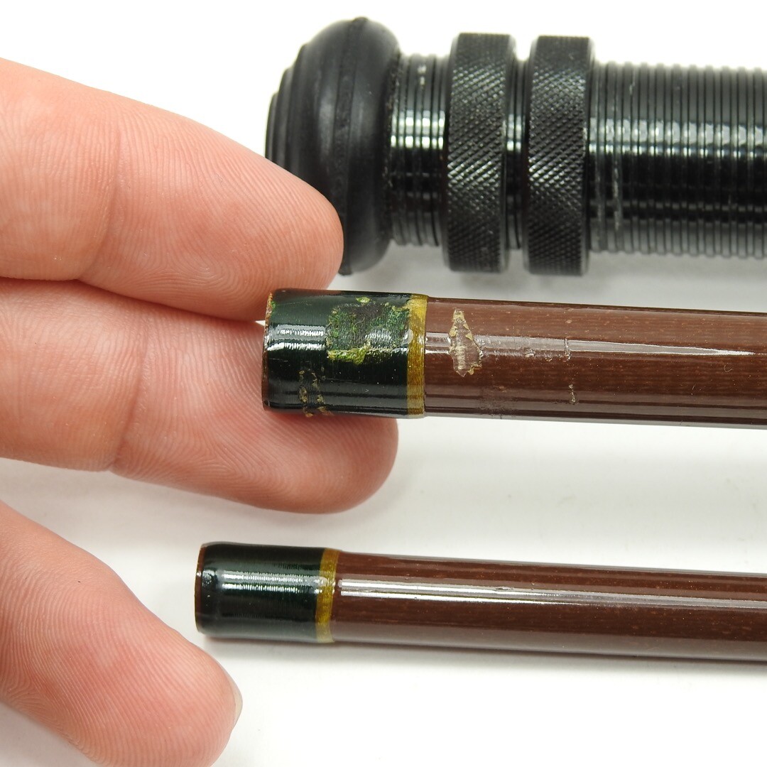 L.L. Bean “Double L” Fiberglass Fly Rod. 8′ 6″ 7wt. W/ Tube and Sock.