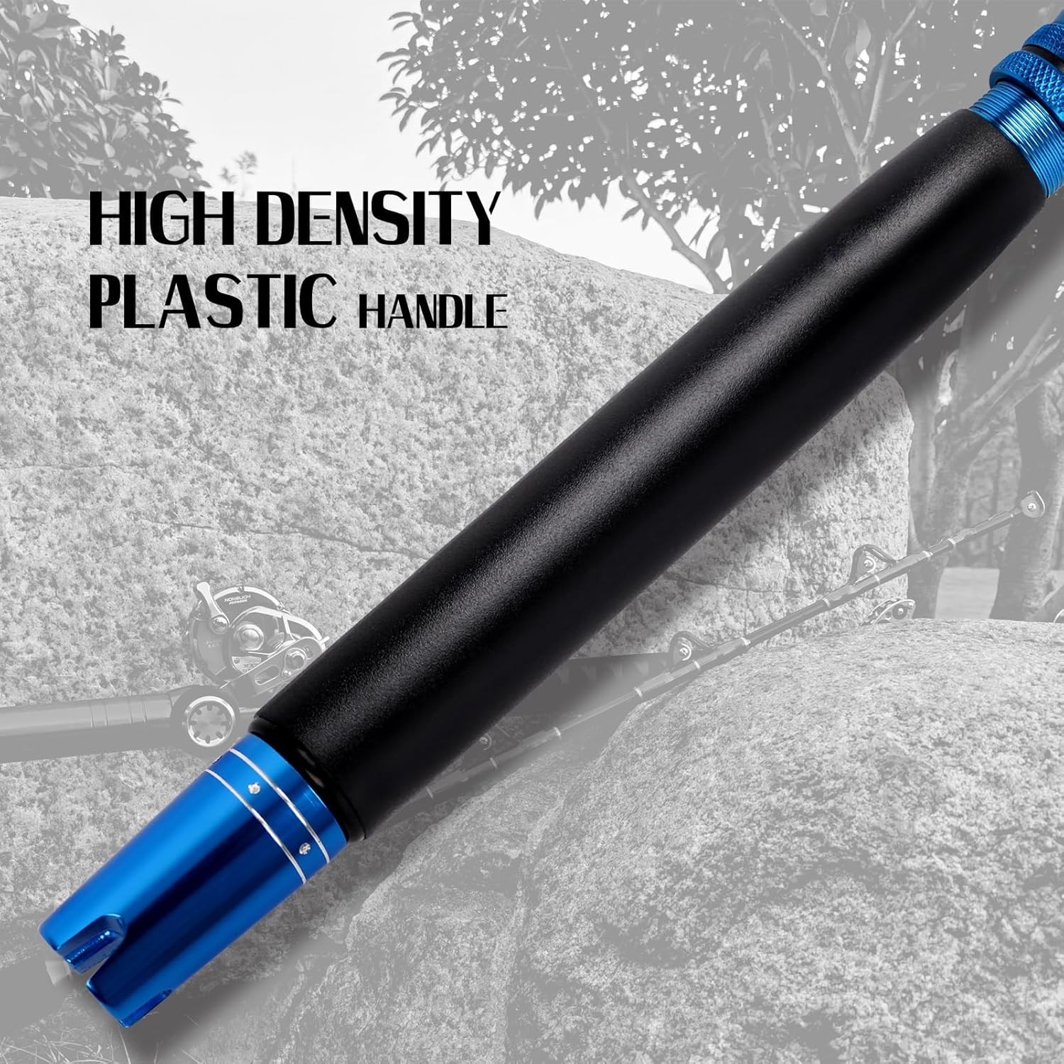 Fiblink Bent Butt Fishing Trolling Rod, 2-Piece – Black