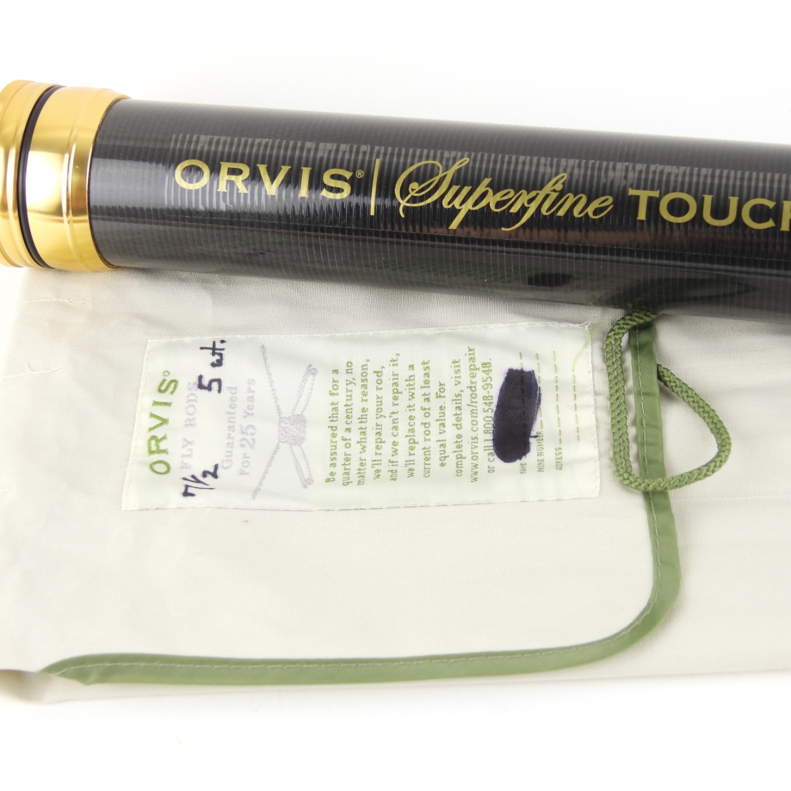 Orvis Superfine Touch Fly Fishing Rod. Full Flex. 7’ 6”. 5wt. W/ Tube & Sock.