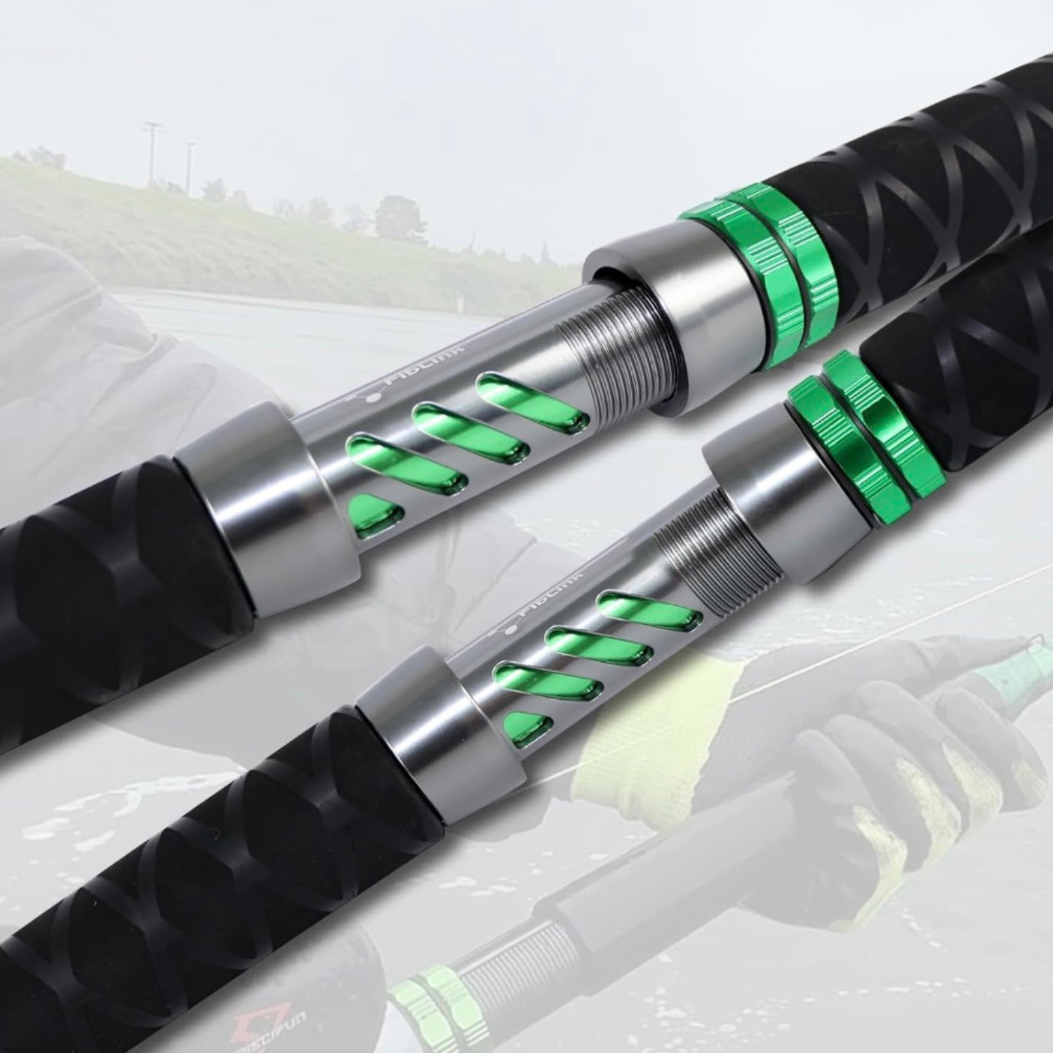 Fiblink 9′ Catfish Fishing Rod 2 Piece Extra Heavy Carbon Fiber Fast Action
