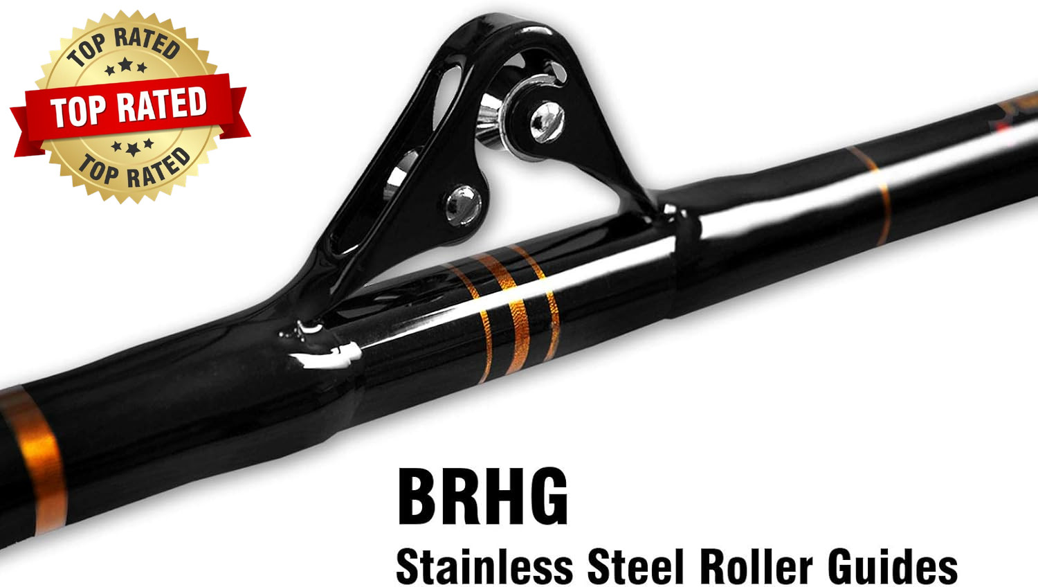 Bent Butt Fishing Rod 2-Piece Saltwater Offshore Trolling Rod Big Game Roller Ro