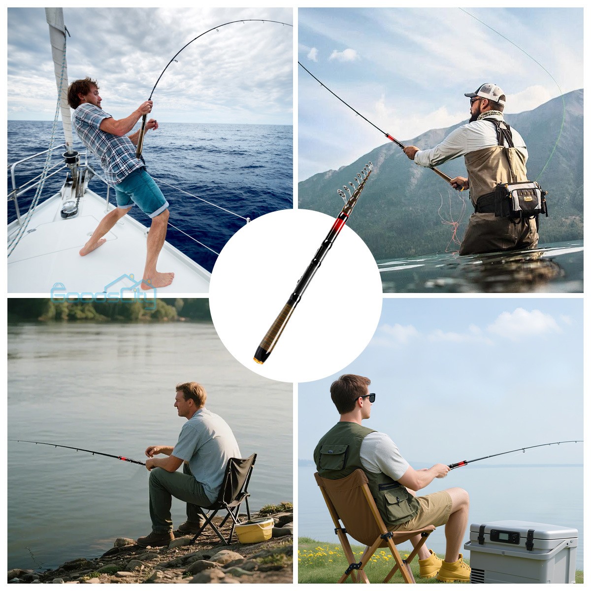 NEW Telescopic Fishing Rod Pole Heavy Duty Carbon Fiber Sea Saltwater Freshwater