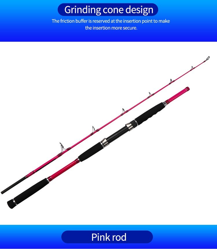 Fishing Rod 1.7M Carbon Fiber Spinning Boat Rod Travel Fast Pole Lure WT 80-120g