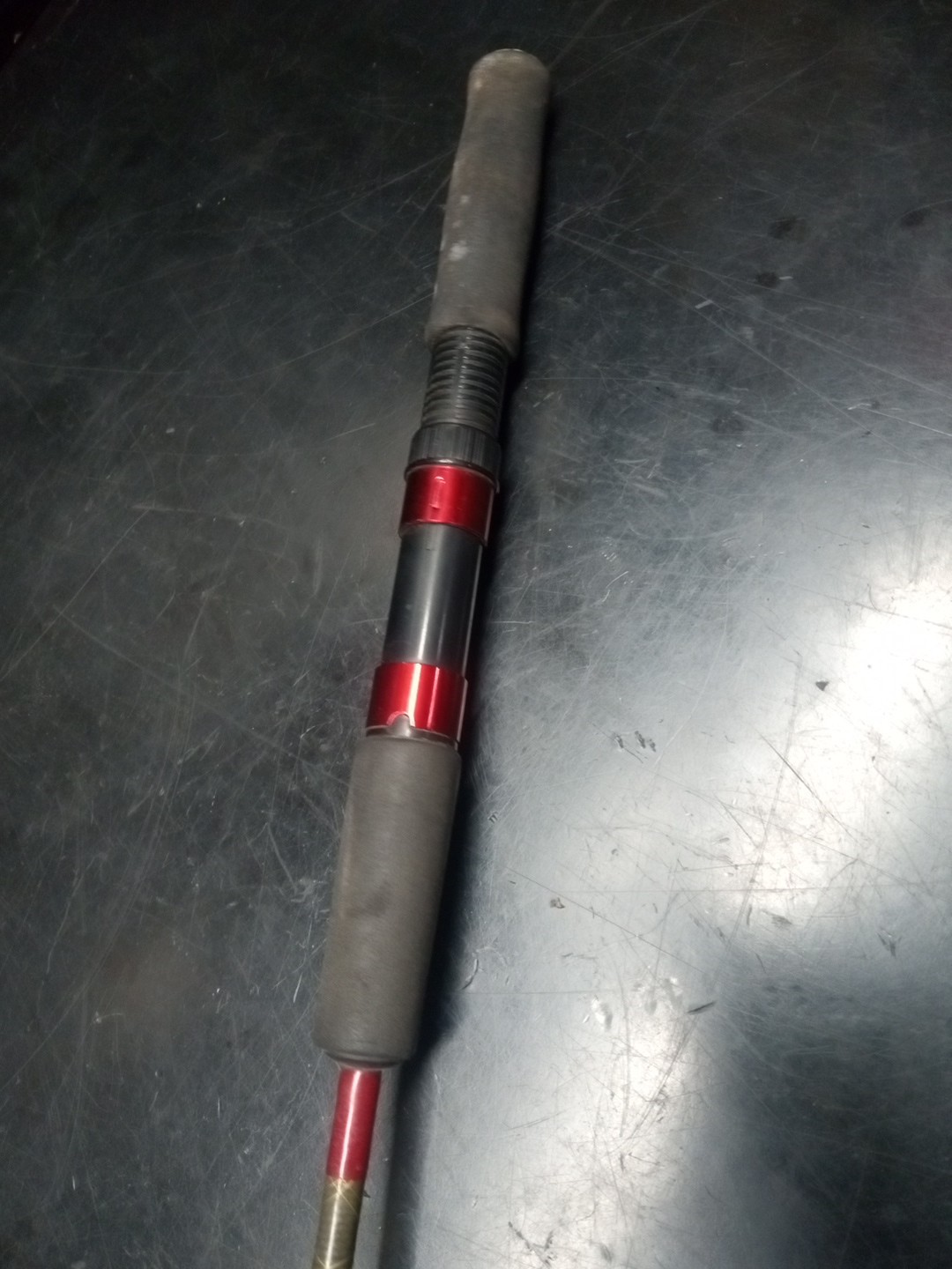 Vintage Berkley Graphite Composite 5’6″ Spinning Rod 1pc Grey And Burgundy