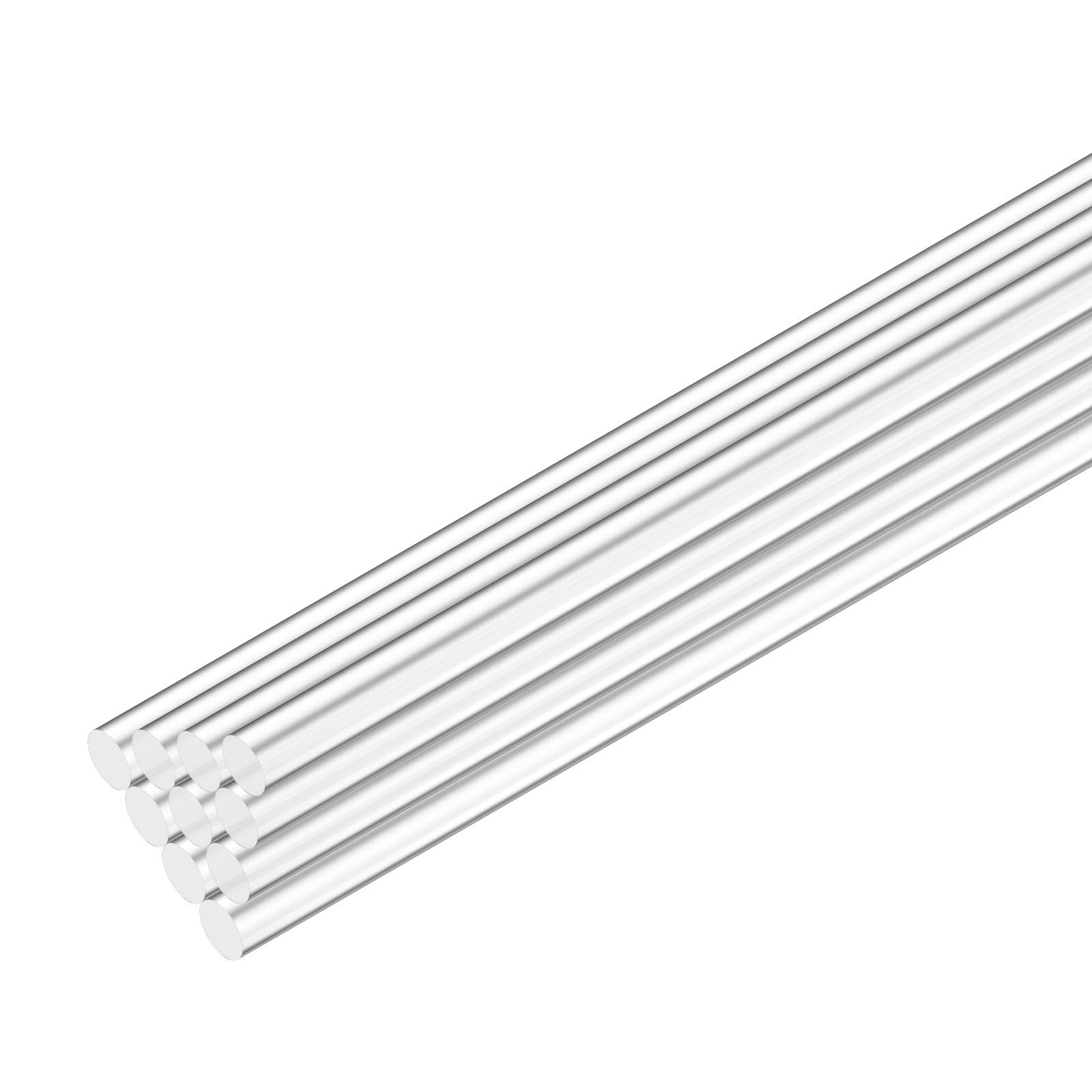 10-Pack Acrylic Round Rods, 11.8 x 0.2 Inch/ 300 x 5 mm Clear Acrylic Dowel R…
