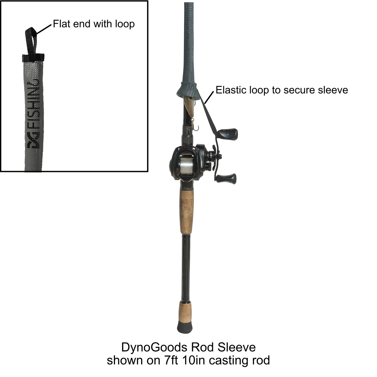 DynoGoods Fishing Rod Sleeve, 3 Pack, 7ft 10in Casting Black
