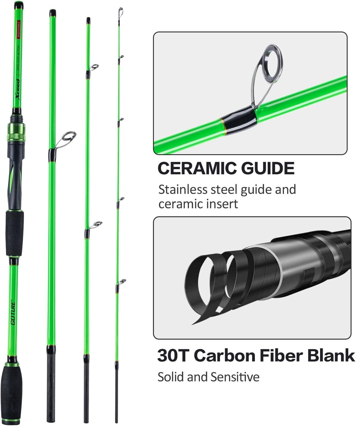 7ft Corrosion Resistant Spinning Rod – Lightweight Travel Fishing Solution