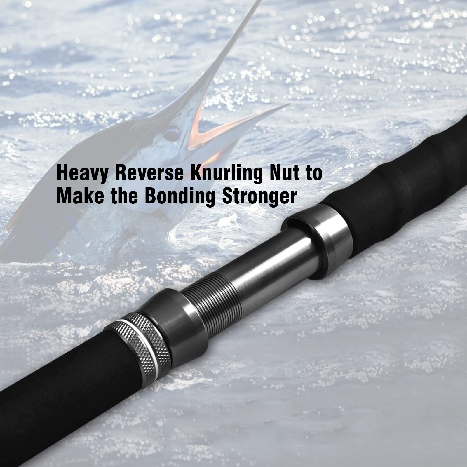 Fiblink 1-Piece/2-Piece Saltwater Offshore Heavy Trolling Rod Big Game Roller Ro