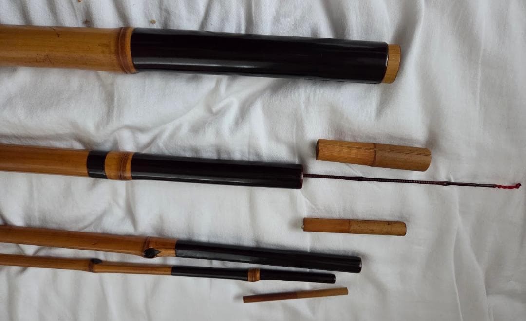 Japanese bamboo fishing rod 137cm used vintage fishing gear