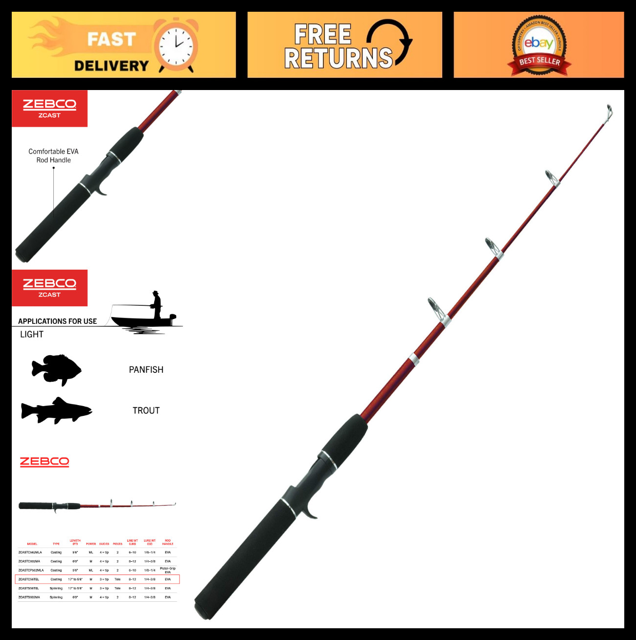 Lightweight Casting Fishing Rod – Durable, Sensitive, Perfect for Anglers