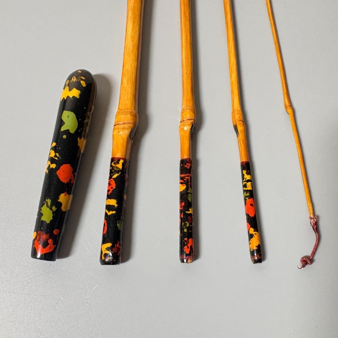Bamboo Tanago Fish Rod Set 5pcs 60cm Japanese Accessory Collectible Used