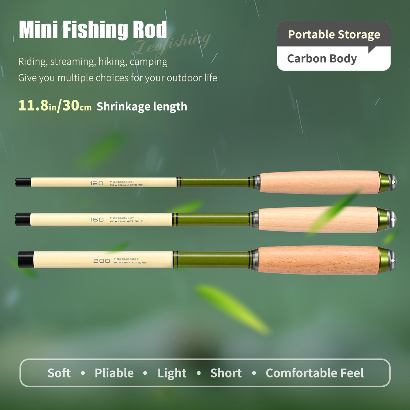 Extendable Fishing Pole Camping Mini Fishing Rod Telescopic Fishing Pole With