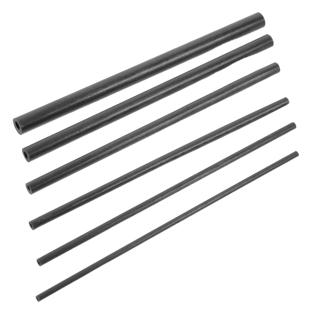 6Pcs Carbon Fiber Rod Repair Kit Durable Fishing Pole Sticks for Outdoors Black