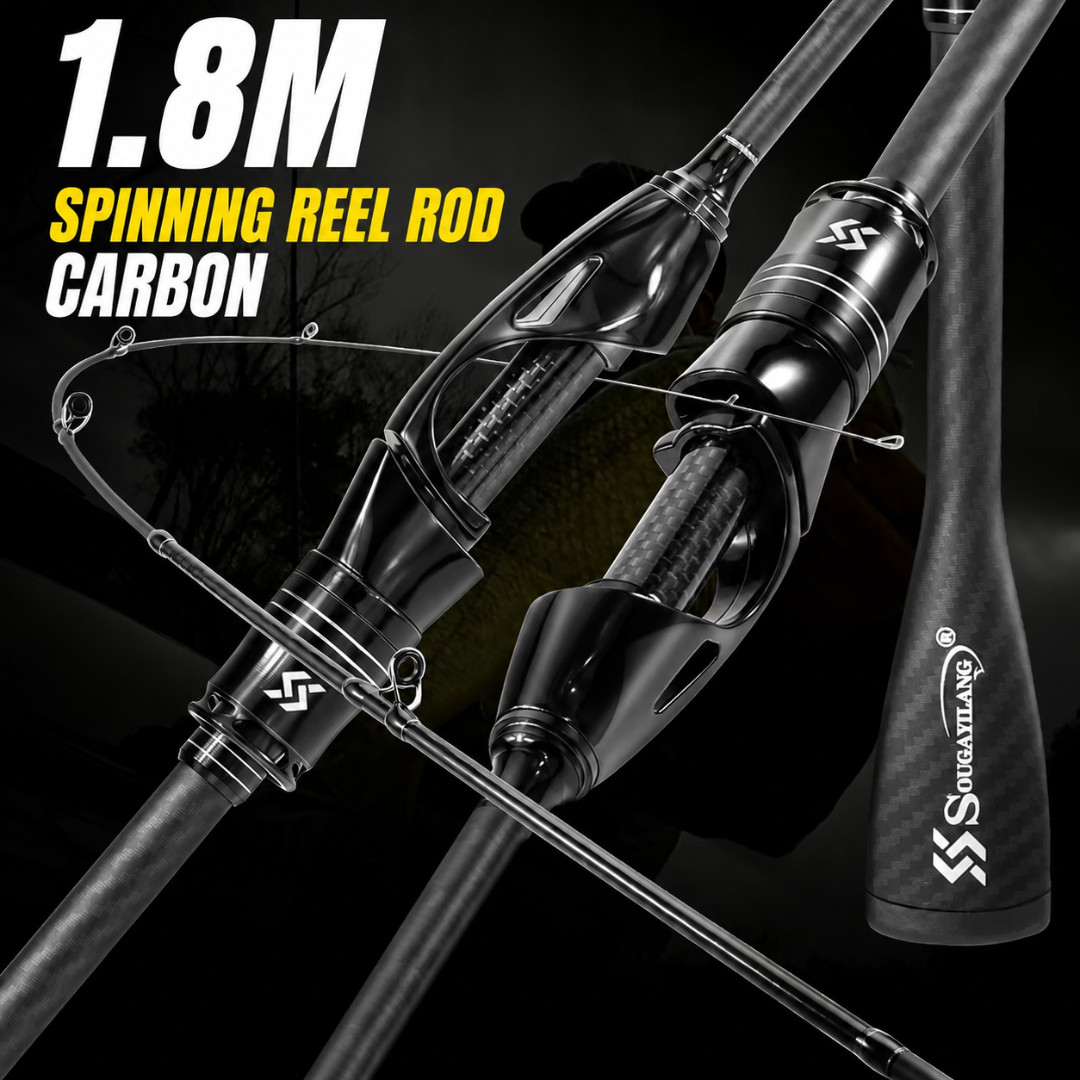 6 Feet Light Fishing Rod Sougayilang Spinning 2 Section Rod 10-20g Weight Cast