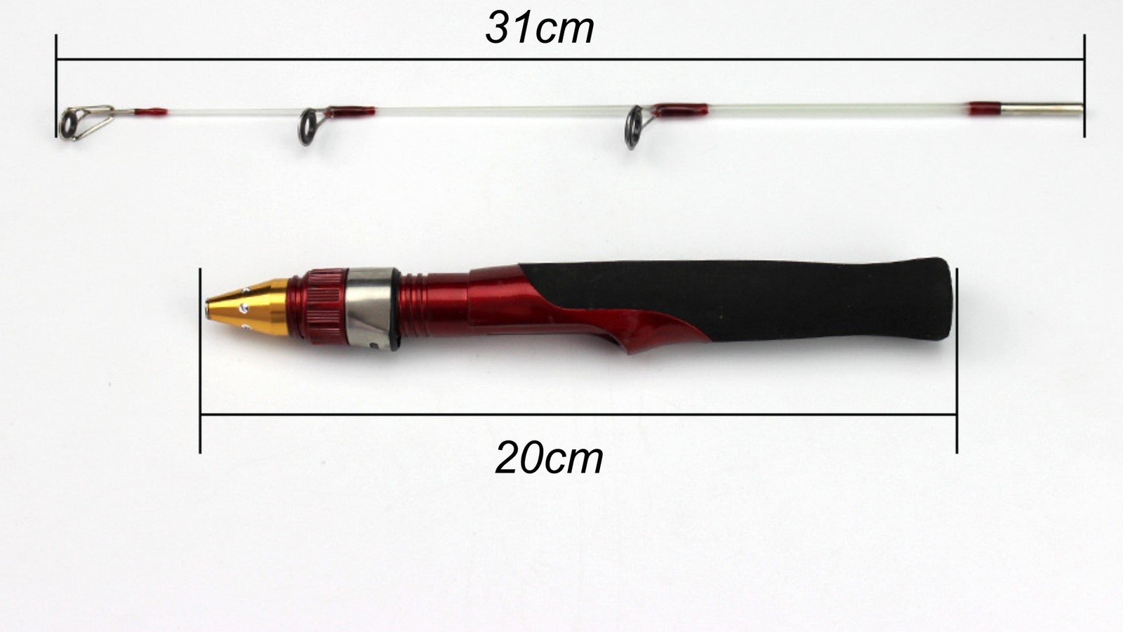 1Pcs Solid fishing rod 50cm 2-section shrimp rod fishing rod ice fishing rod