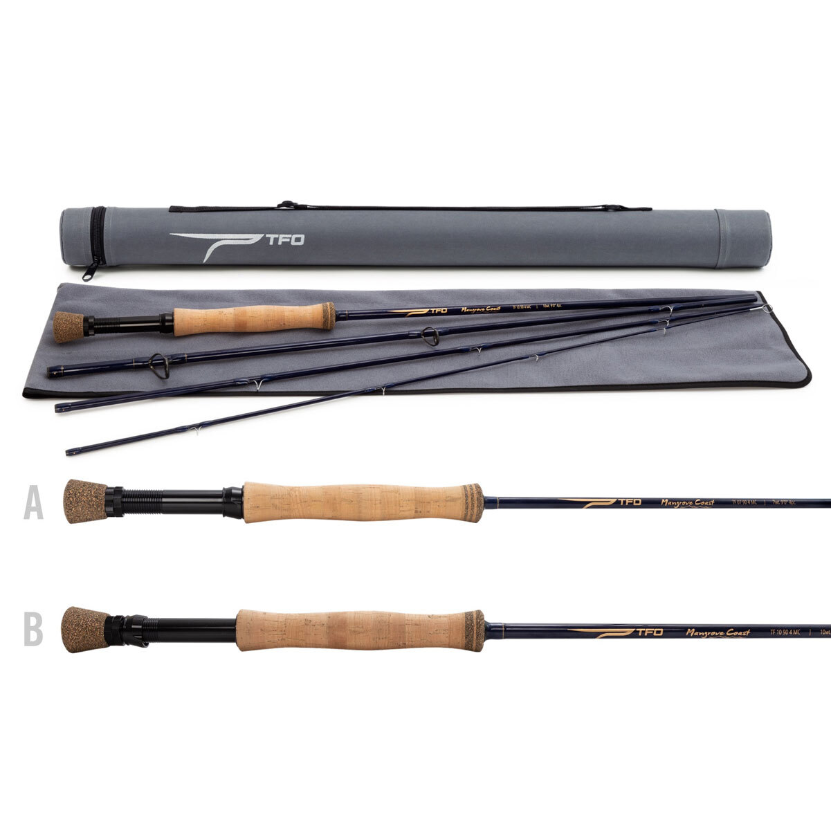 TFO Mangrove Coast 9wt 9ft 4pc Fly Fishing Rod with Rod Sock and Rod Tube