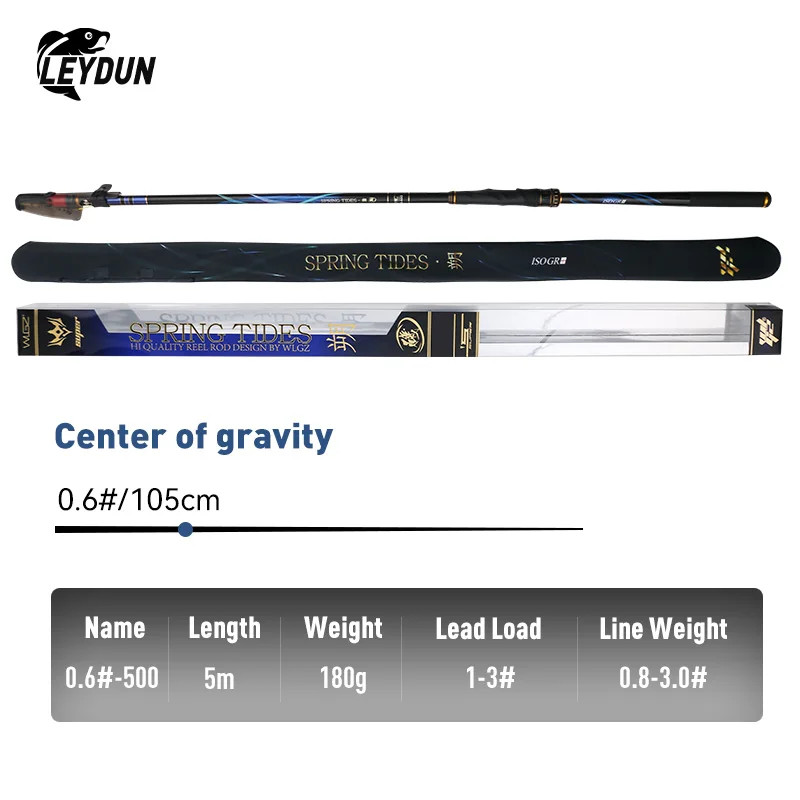 LEYDUN Carbon Telescopic Fishing Rod 500 Series Rock Fishing Coast Surfcasting