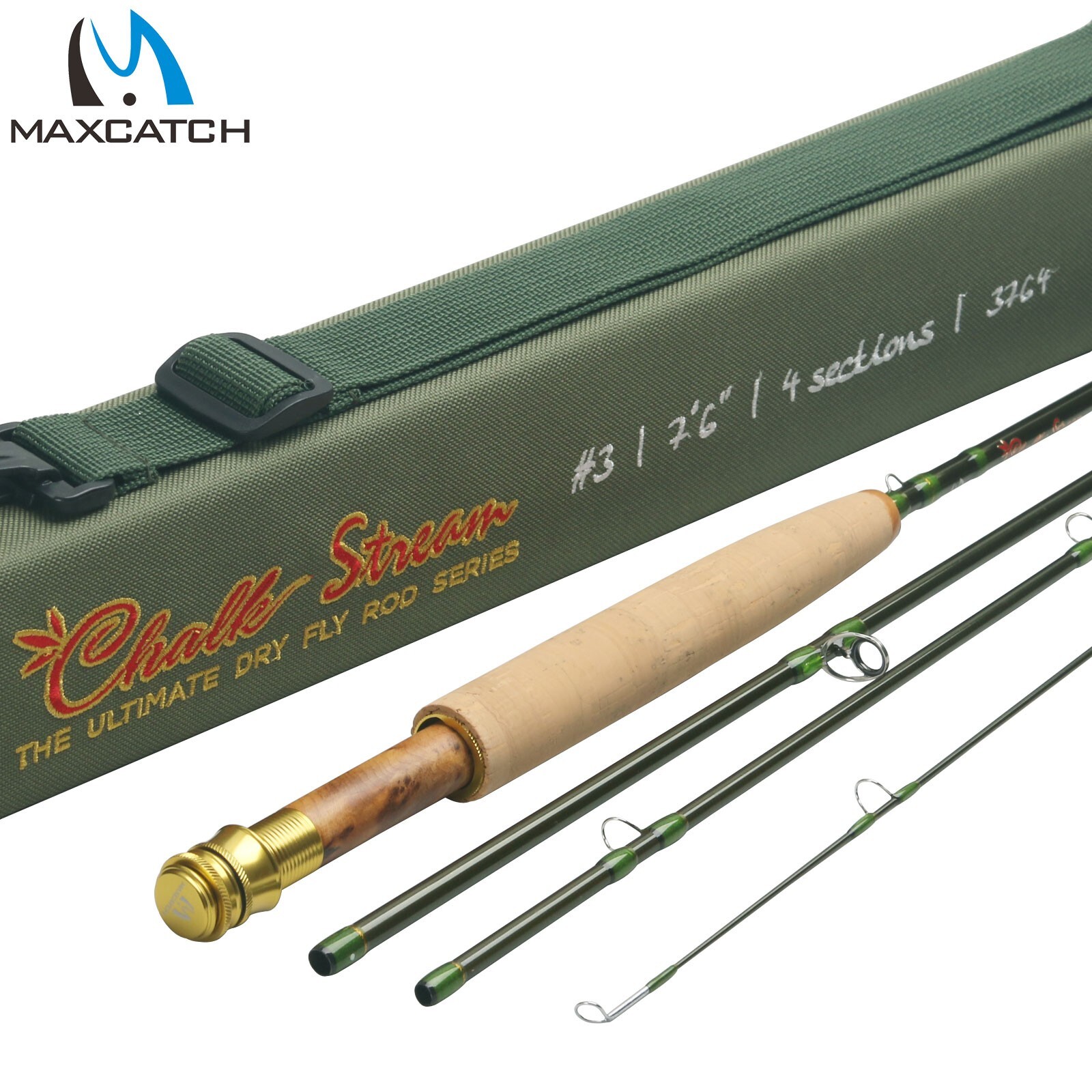 Maxcatch CHALK Stream 2/3wt 6.5/7.5ft Ultimate Dry Fly Fishing Rod Carbon Fiber