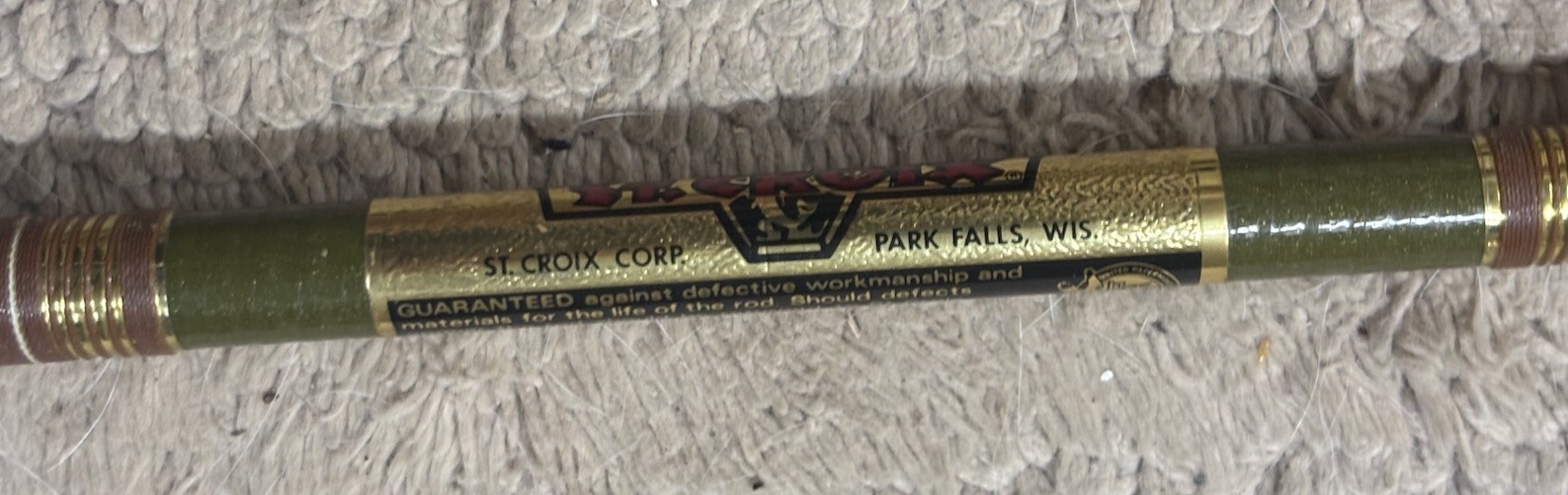 Vintage St Croix 9000 8 Ft 8 Wt Fiberglass Fly Rod Park Falls Wisconsin