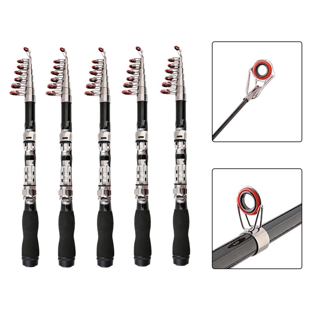 Ceramic Guide and EVA Grip Carbon Fiber Fishing Rod with Four Length Options