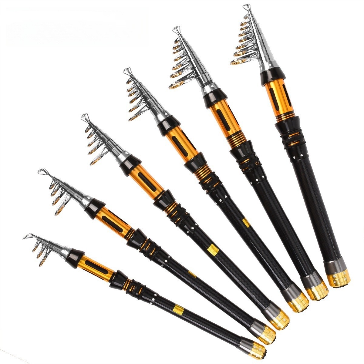 Portable Carbon Fiber Telescopic Fishing Rod Saltwater Freshwater 1.5m-3.0m