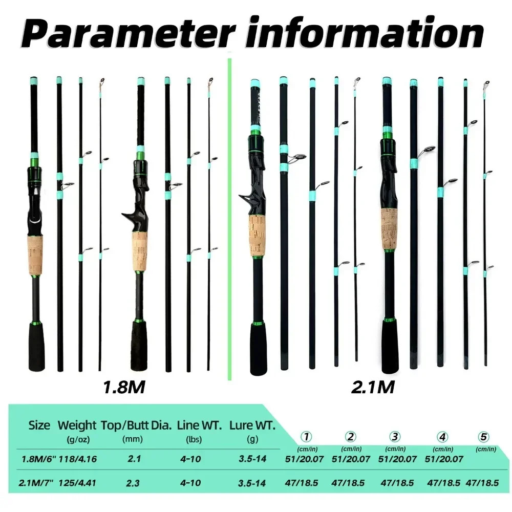 Casting Spinning Lure Fishing Rod Solid ML Tip 1.8/2.1m Ultralight Trout Jigging