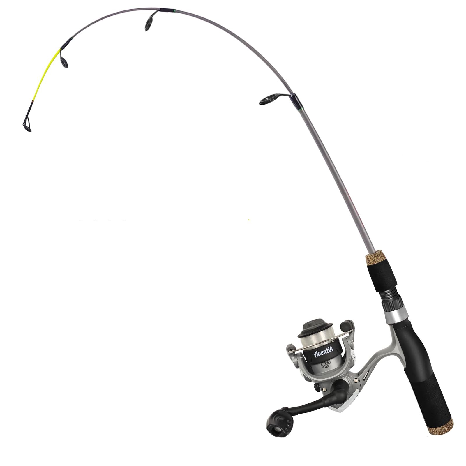 Aventik Ultralight Ice Fishing Rod Reel Combo 26//28/30/32 inch Medium Light Fas