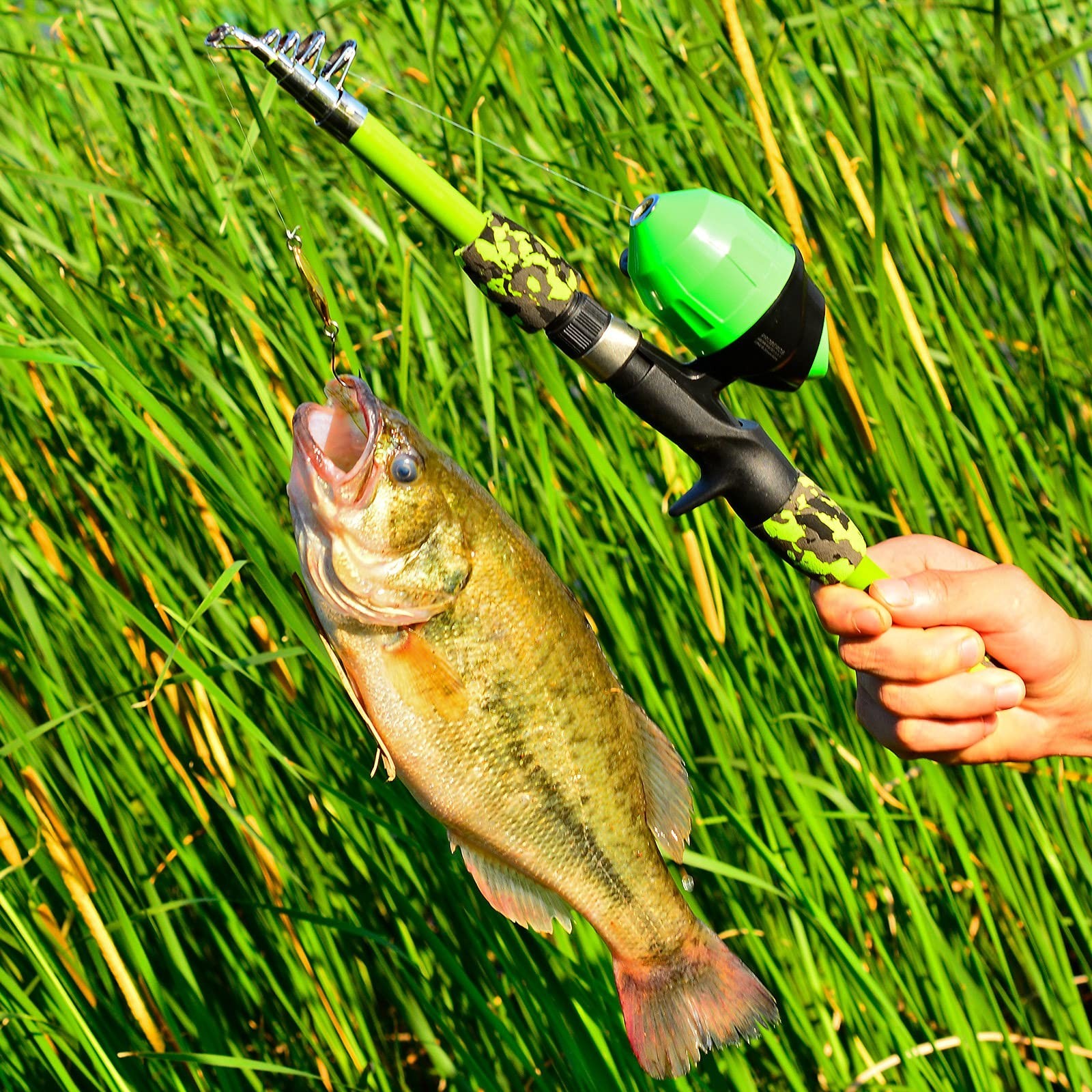 PROBEROS Kids Fishing Pole – Portable Telescopic Fishing Rod and Reel Combo K…