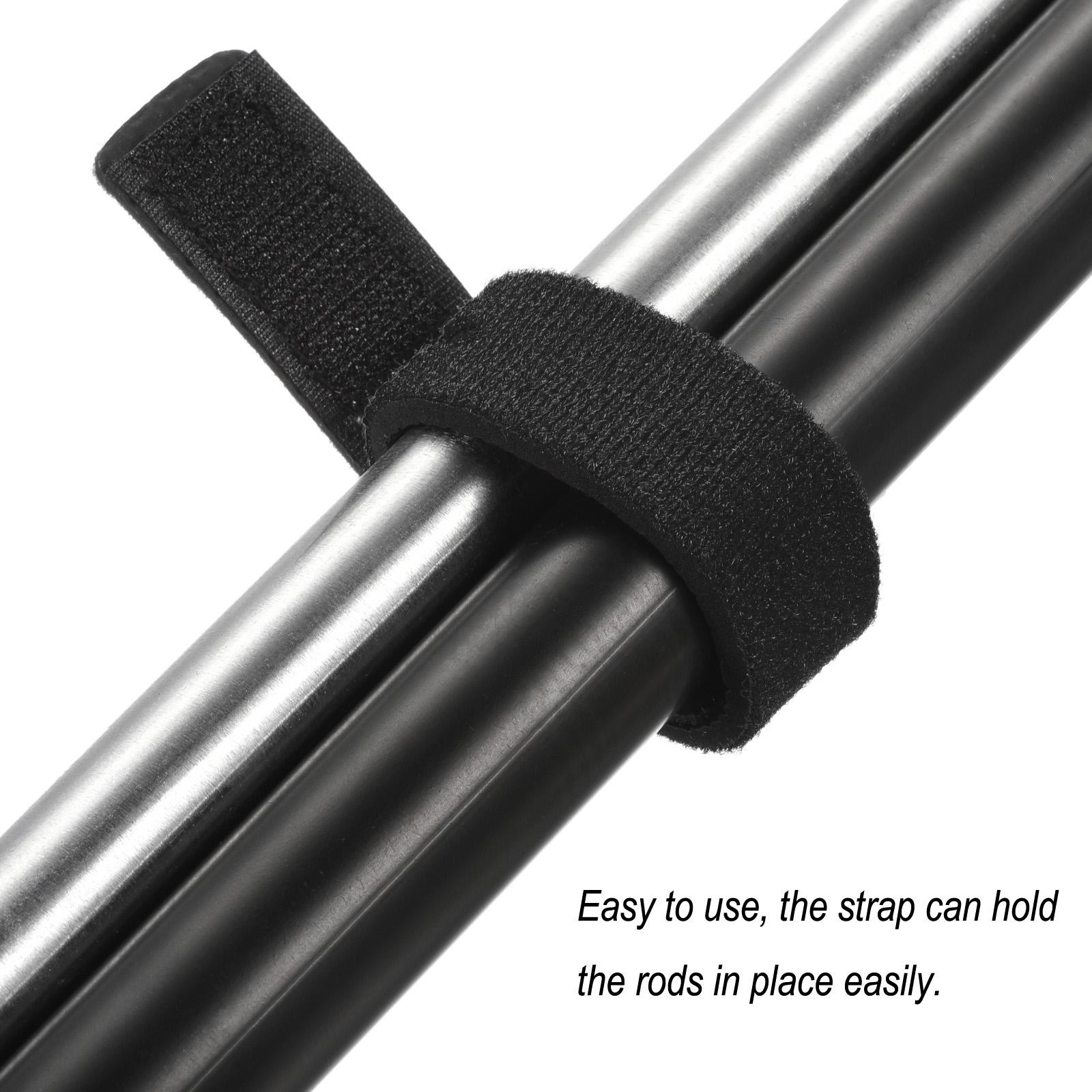 10pcs Fishing Rod Strap, 20cm Stretchy Belts Holders Pole Sleeve Cover, Black