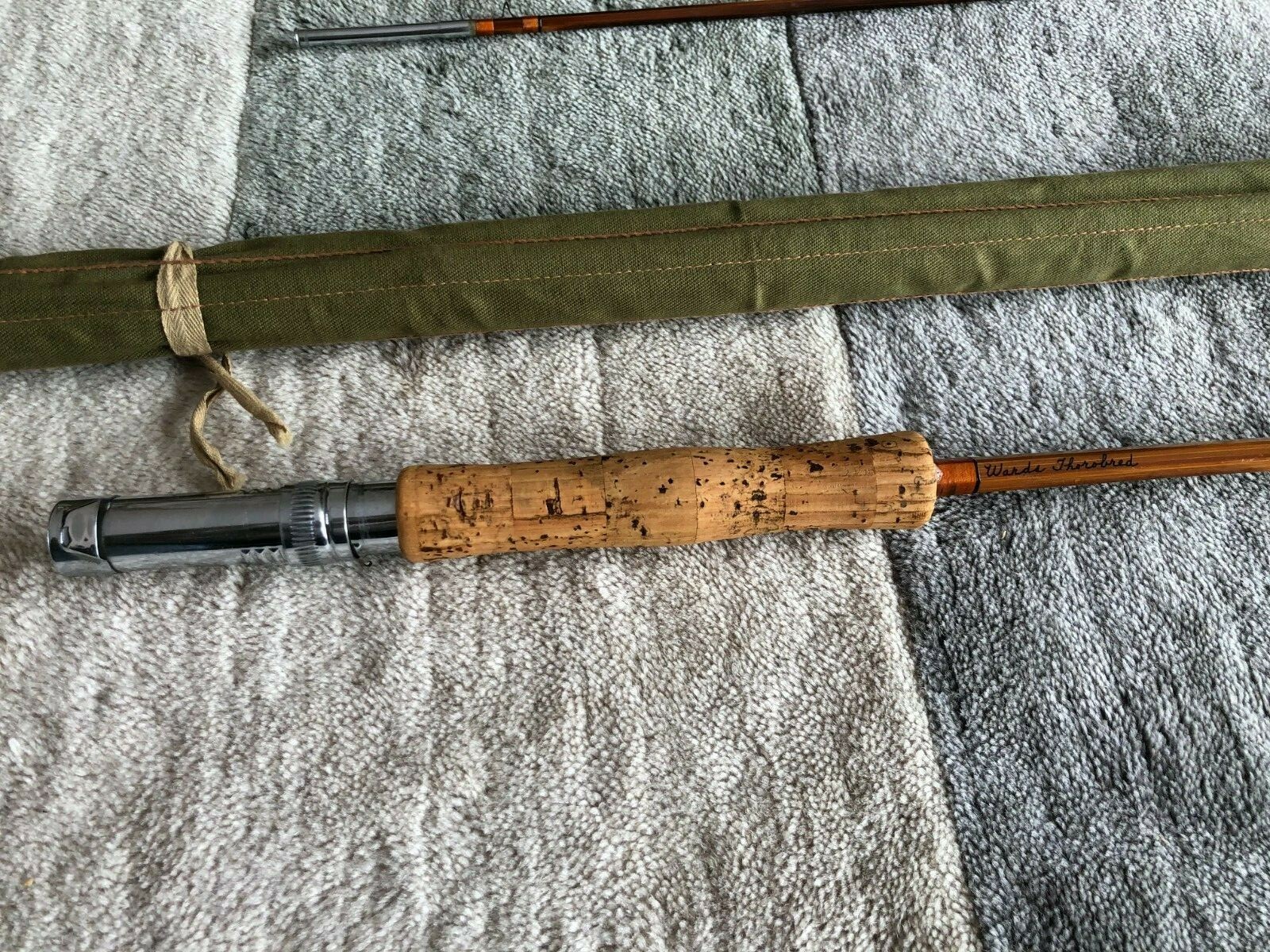 Antique Wards Thoroughbred model bamboo fly rod + extra tip; 9’5″